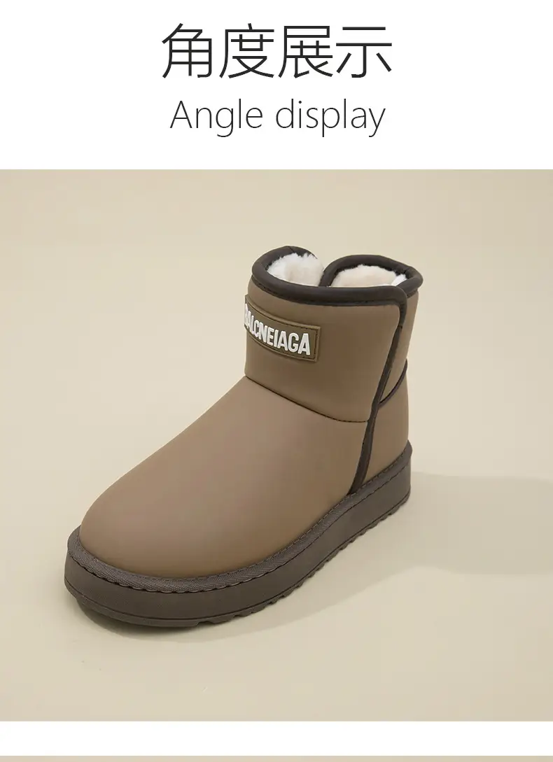 Men's Snow Boots Winter fleece-lined Cold-proof Warm High-top Cotton Shoes Indoor and Outdoor Wear Non-slip Waterproof Foot-warming Cotton Boots for Women — feature 45
