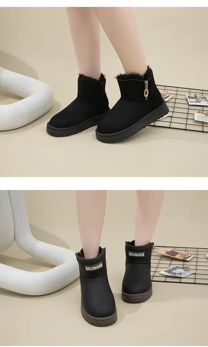 Men's Snow Boots Winter fleece-lined Cold-proof Warm High-top Cotton Shoes Indoor and Outdoor Wear Non-slip Waterproof Foot-warming Cotton Boots for Women — feature 47