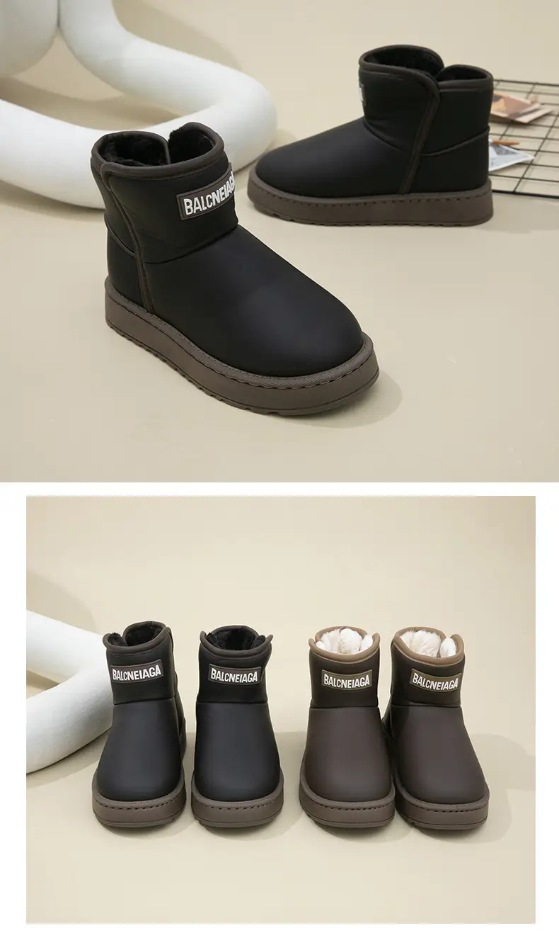 Men's Snow Boots Winter fleece-lined Cold-proof Warm High-top Cotton Shoes Indoor and Outdoor Wear Non-slip Waterproof Foot-warming Cotton Boots for Women — feature 55