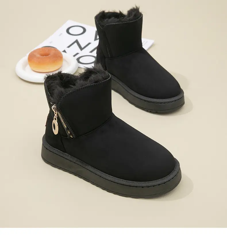 Men's Snow Boots Winter fleece-lined Cold-proof Warm High-top Cotton Shoes Indoor and Outdoor Wear Non-slip Waterproof Foot-warming Cotton Boots for Women — feature 58
