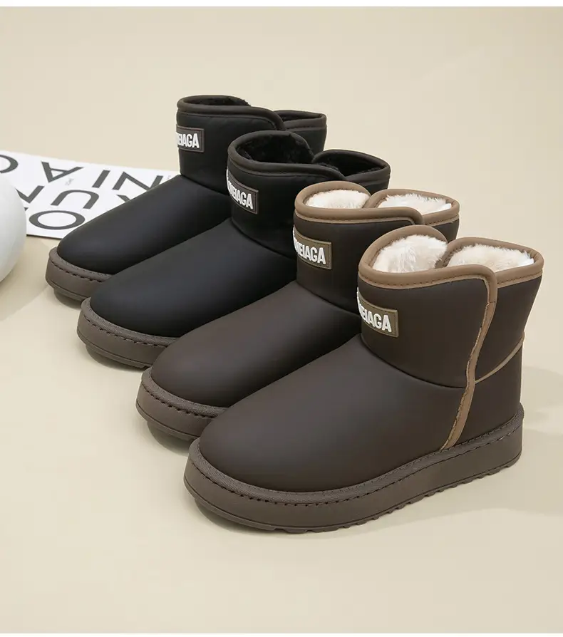 Men's Snow Boots Winter fleece-lined Cold-proof Warm High-top Cotton Shoes Indoor and Outdoor Wear Non-slip Waterproof Foot-warming Cotton Boots for Women — feature 59