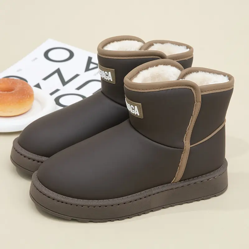 Men's Snow Boots Winter fleece-lined Cold-proof Warm High-top Cotton Shoes Indoor and Outdoor Wear Non-slip Waterproof Foot-warming Cotton Boots for Women - Image 2