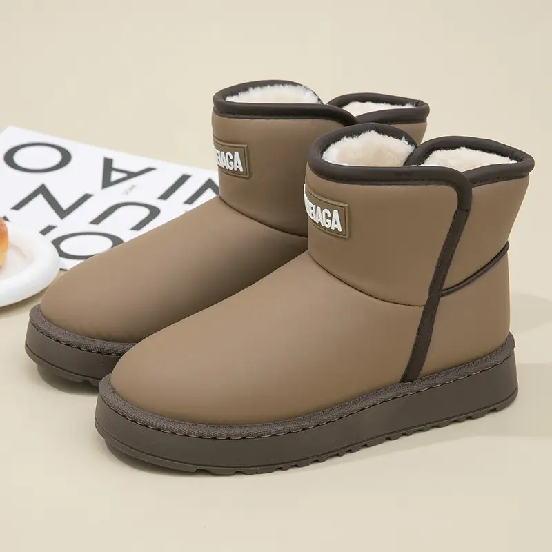 Men's Snow Boots Winter fleece-lined Cold-proof Warm High-top Cotton Shoes Indoor and Outdoor Wear Non-slip Waterproof Foot-warming Cotton Boots for Women - Image 3