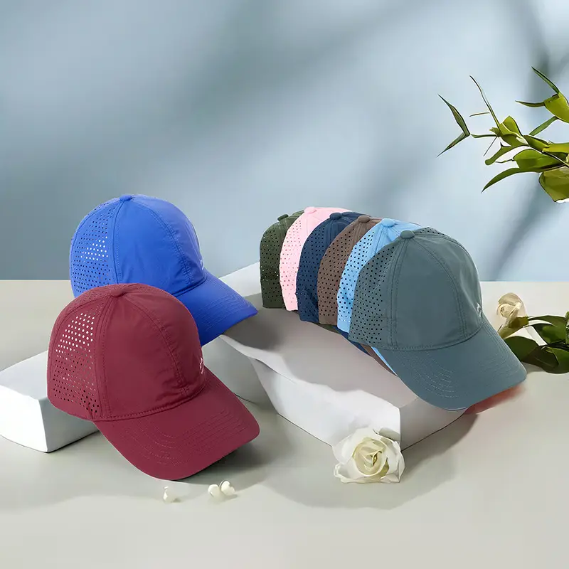 Men's Reflective Mesh Baseball Cap Light Blue Peak - Image 37