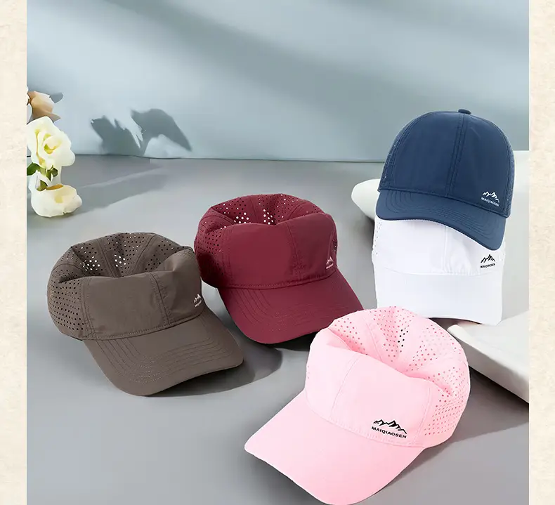 Men's Reflective Mesh Baseball Cap Light Blue Peak — feature 11