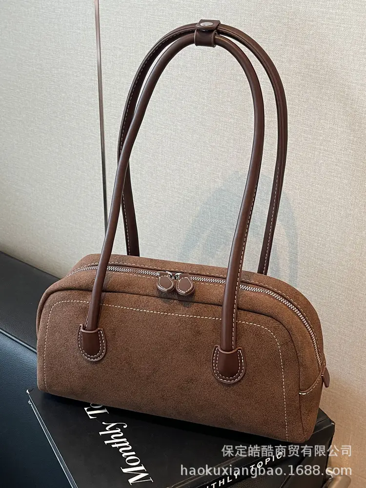 Women's Brown Suede Shoulder Bag Large Capacity 2024 - Image 5