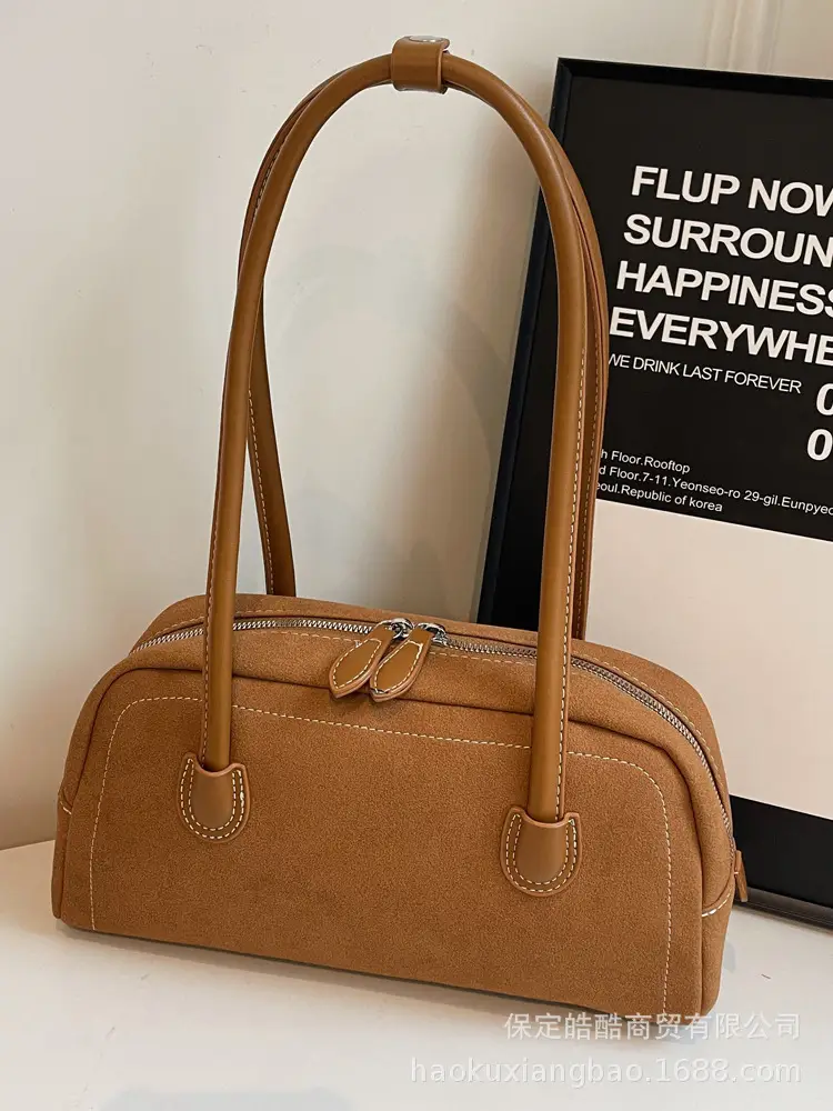 Women's Brown Suede Shoulder Bag Large Capacity 2024 - Image 6