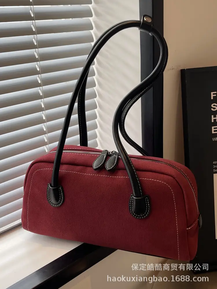 Women's Brown Suede Shoulder Bag Large Capacity 2024 - Image 9
