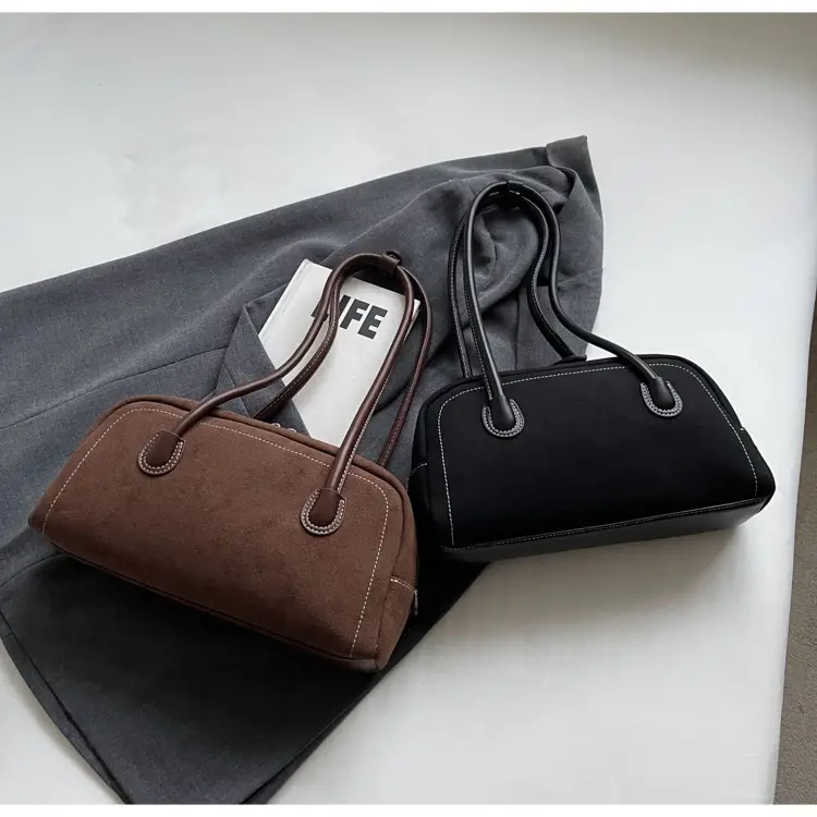 Women's Brown Suede Shoulder Bag Large Capacity 2024 — feature 13