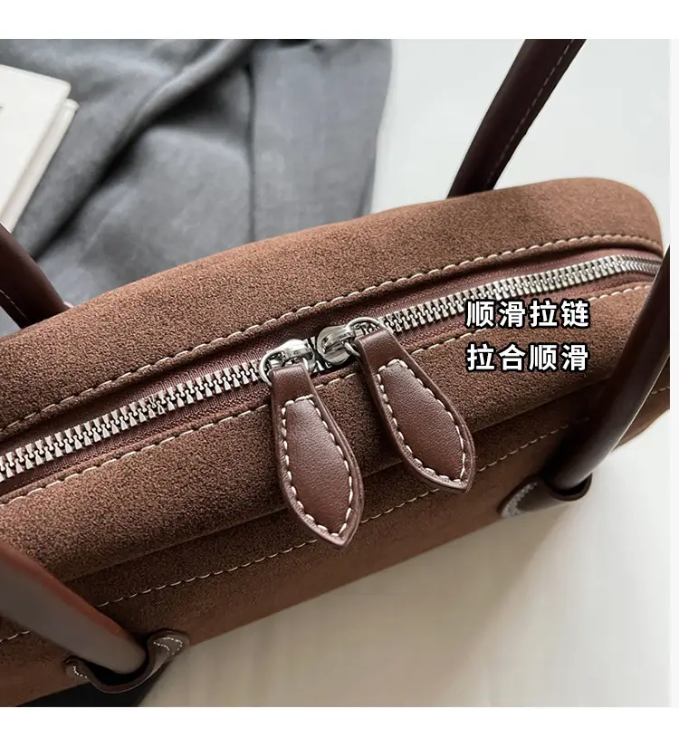 Women's Brown Suede Shoulder Bag Large Capacity 2024 — feature 2