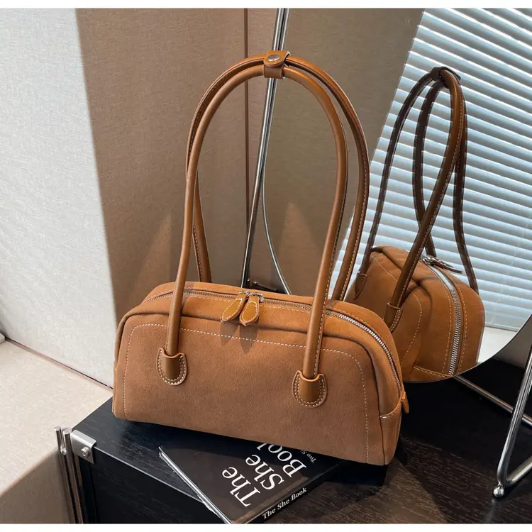 Women's Brown Suede Shoulder Bag Large Capacity 2024 — feature 20