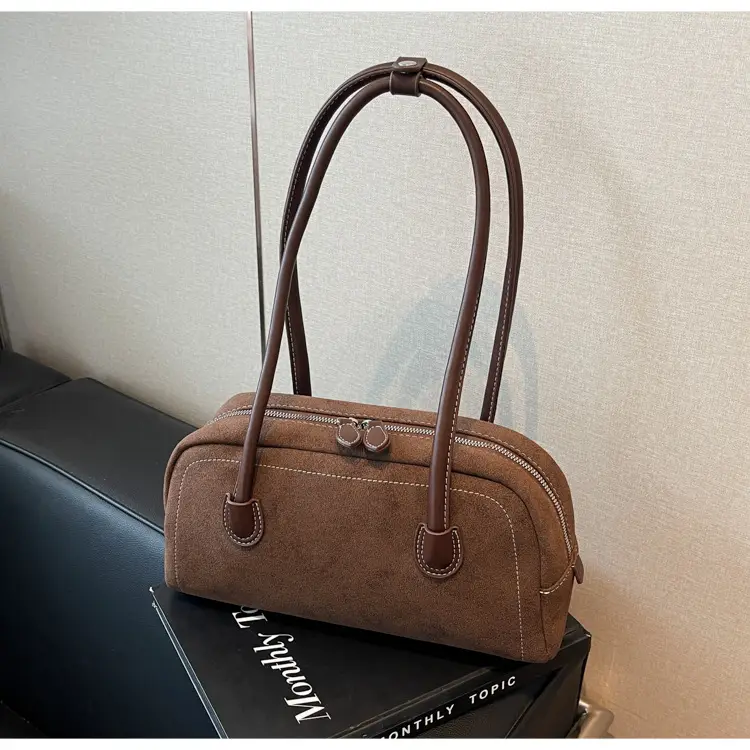 Women's Brown Suede Shoulder Bag Large Capacity 2024 — feature 21