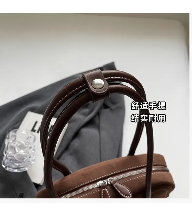 Women's Brown Suede Shoulder Bag Large Capacity 2024 — feature 3