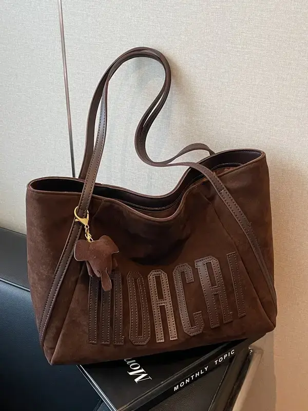 Women's Black Embroidered Tote Bag Large Capacity 2024 - Image 6