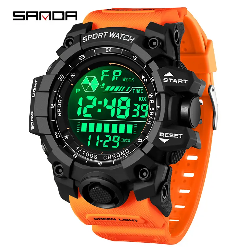 Sanda Waterproof Sports Watch with Digital Display - Image 2