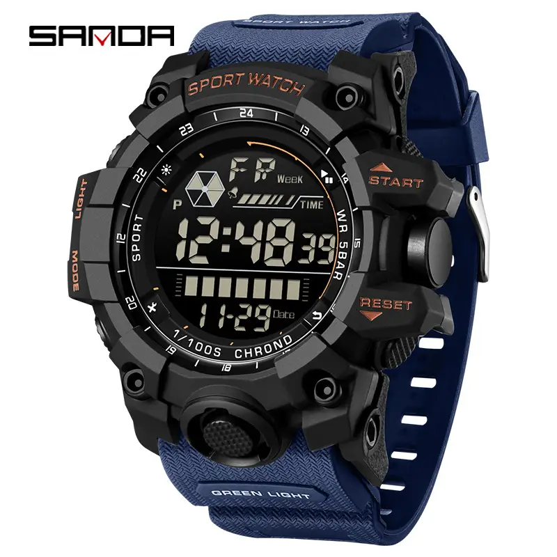 Sanda Waterproof Sports Watch with Digital Display - Image 3
