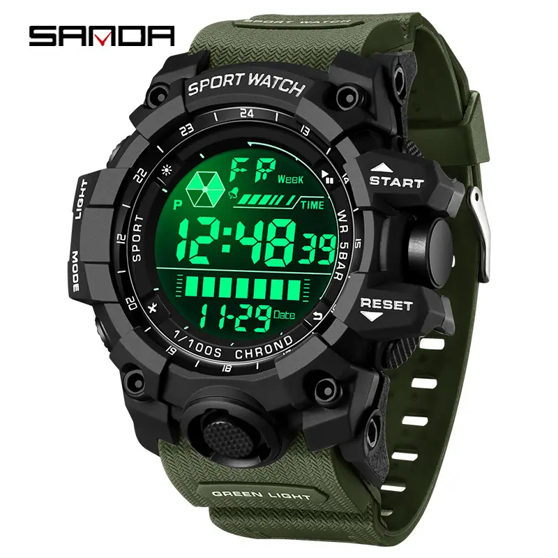 Sanda Waterproof Sports Watch with Digital Display - Image 4
