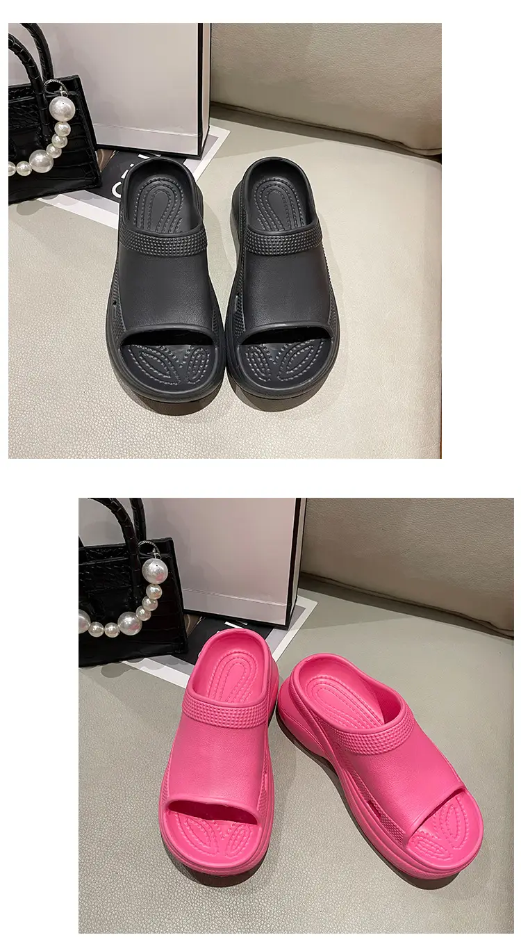 Black Wedge Slippers Women Summer Wear — feature 9