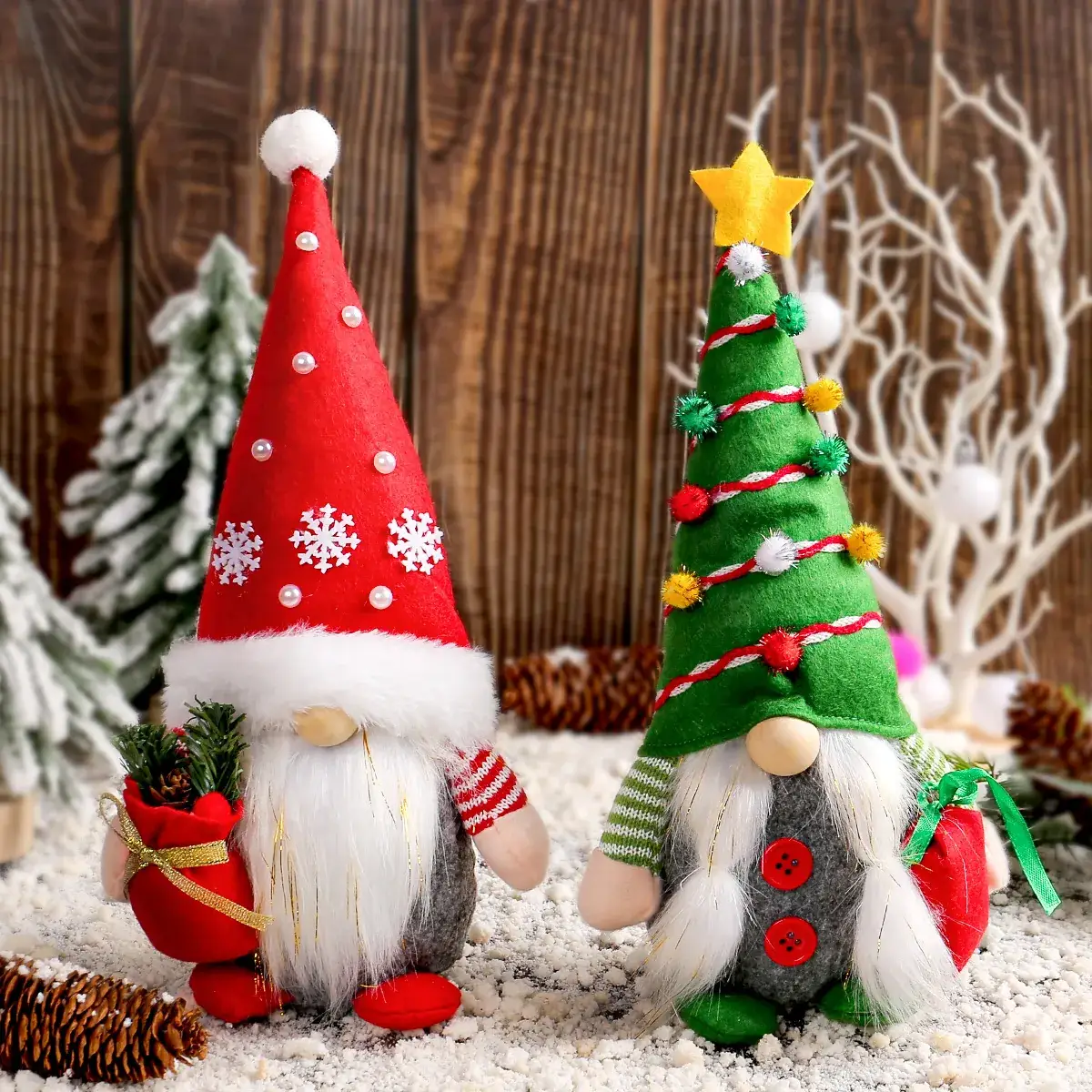 Christmas Gnome Doll Red Green Decorative Posture Faceless Old Man Dwarf Doll - Image 4