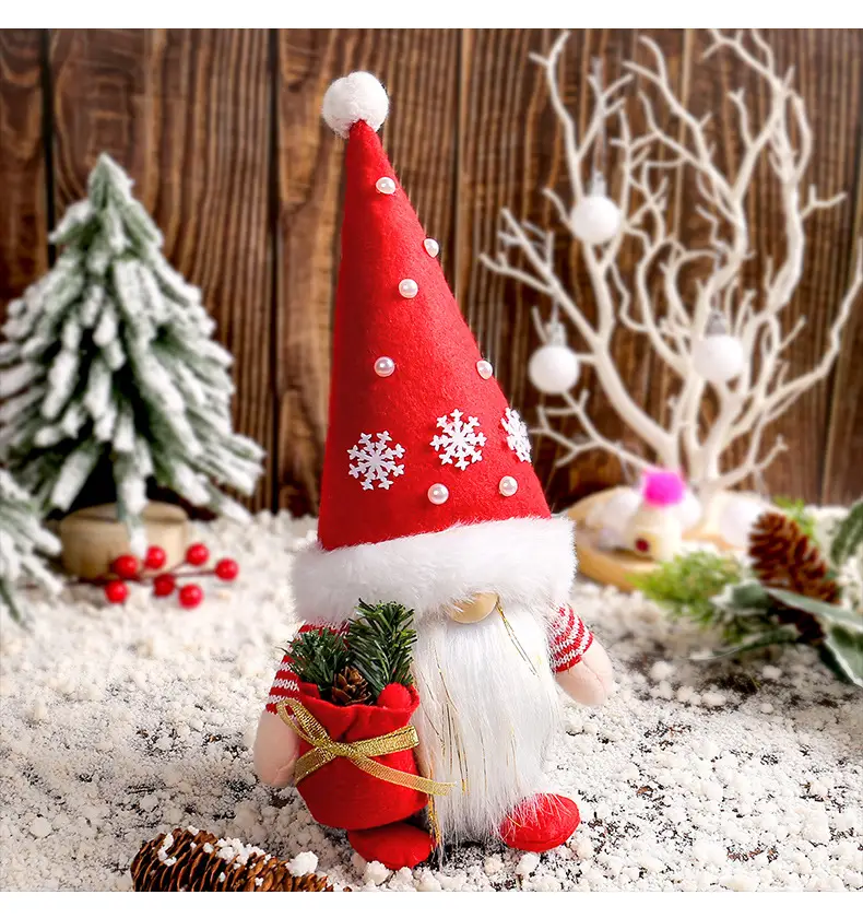 Christmas Gnome Doll Red Green Decorative Posture Faceless Old Man Dwarf Doll — feature 8