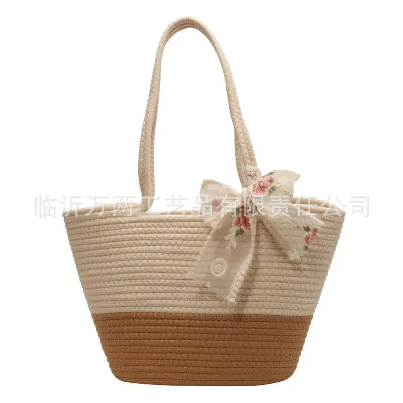 Women's Red Beige Woven Crossbody Bag 2024 - Image 6