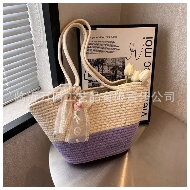 Women's Red Beige Woven Crossbody Bag 2024 — feature 10