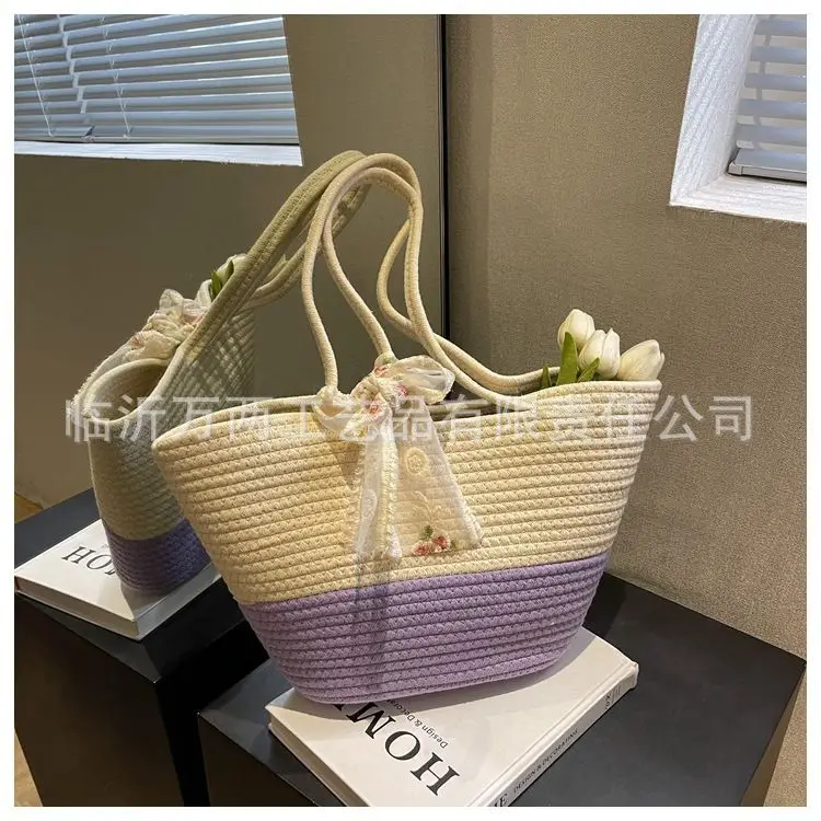 Women's Red Beige Woven Crossbody Bag 2024 — feature 12