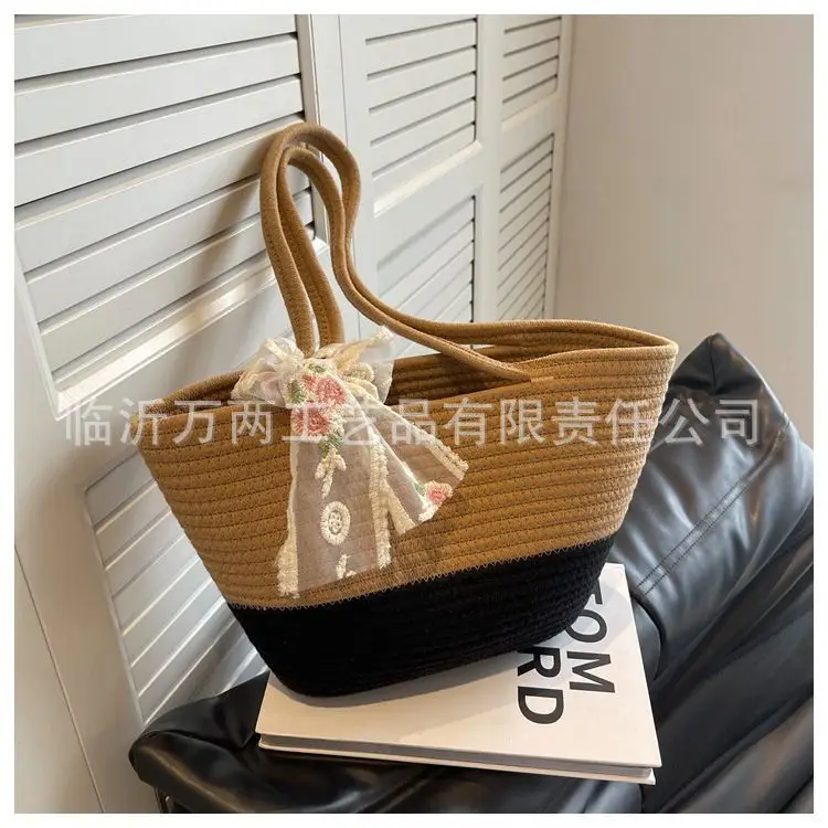 Women's Red Beige Woven Crossbody Bag 2024 — feature 18
