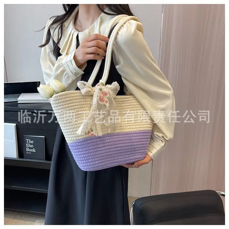 Women's Red Beige Woven Crossbody Bag 2024 — feature 20