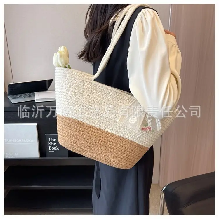 Women's Red Beige Woven Crossbody Bag 2024 — feature 27