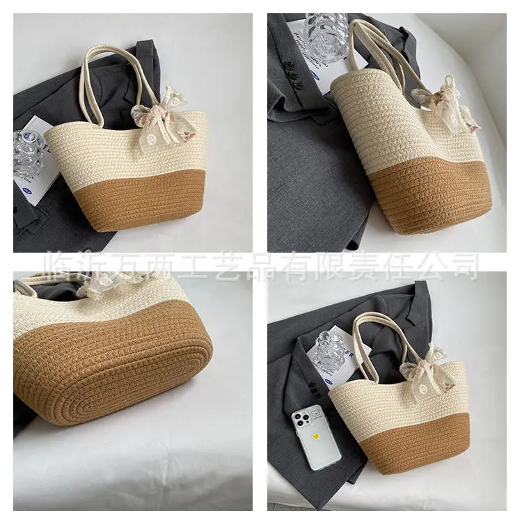Women's Red Beige Woven Crossbody Bag 2024 — feature 34