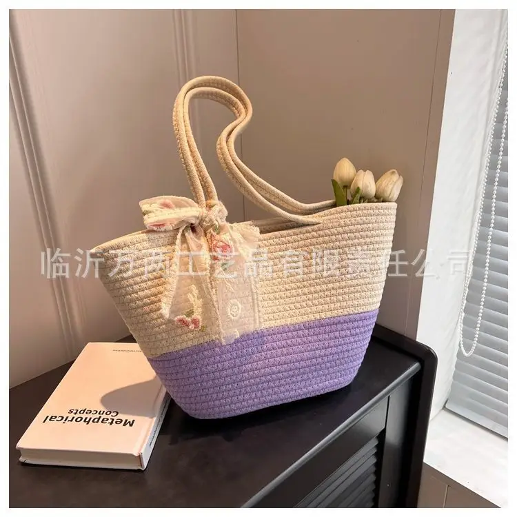 Women's Red Beige Woven Crossbody Bag 2024 — feature 8
