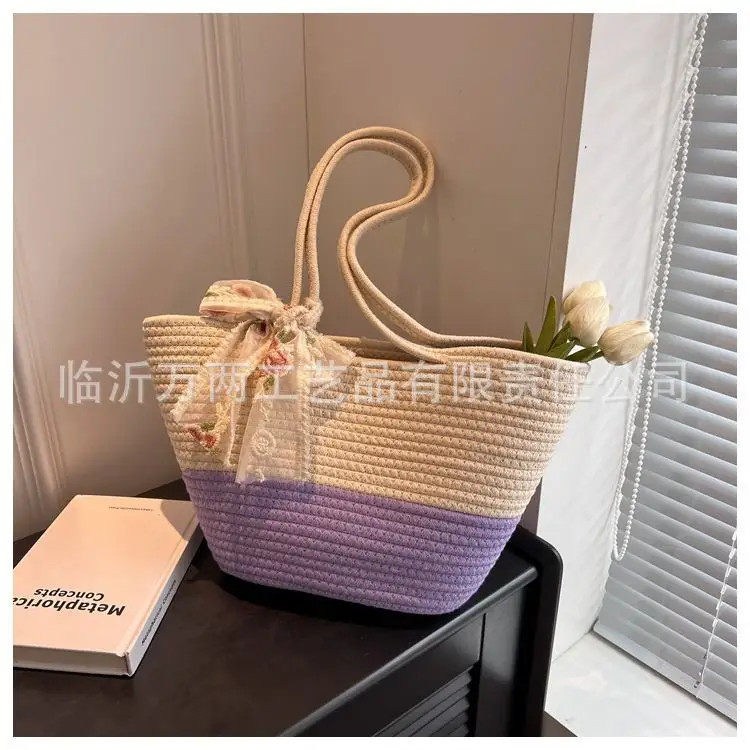 Women's Red Beige Woven Crossbody Bag 2024 — feature 9