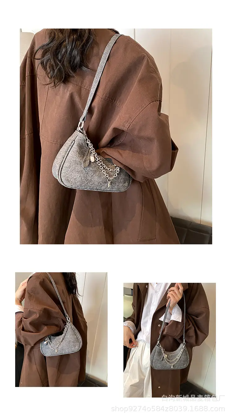 Silver French Commuter Chain Crossbody Bag for Women — feature 4