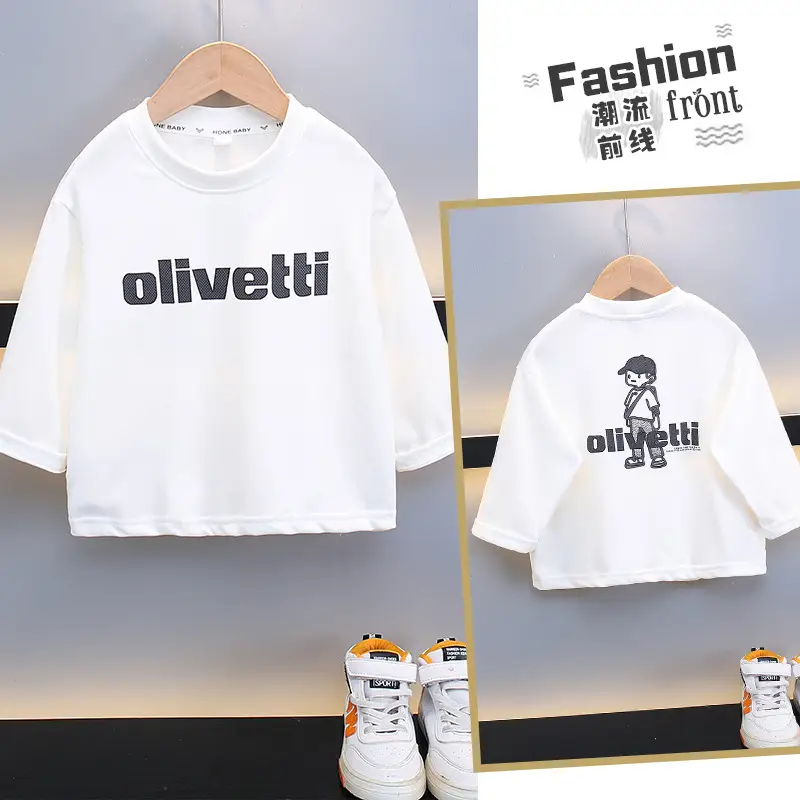 Boys Long Sleeve T-Shirt White 2025 New