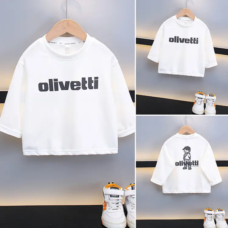 Boys Long Sleeve T-Shirt White 2025 New