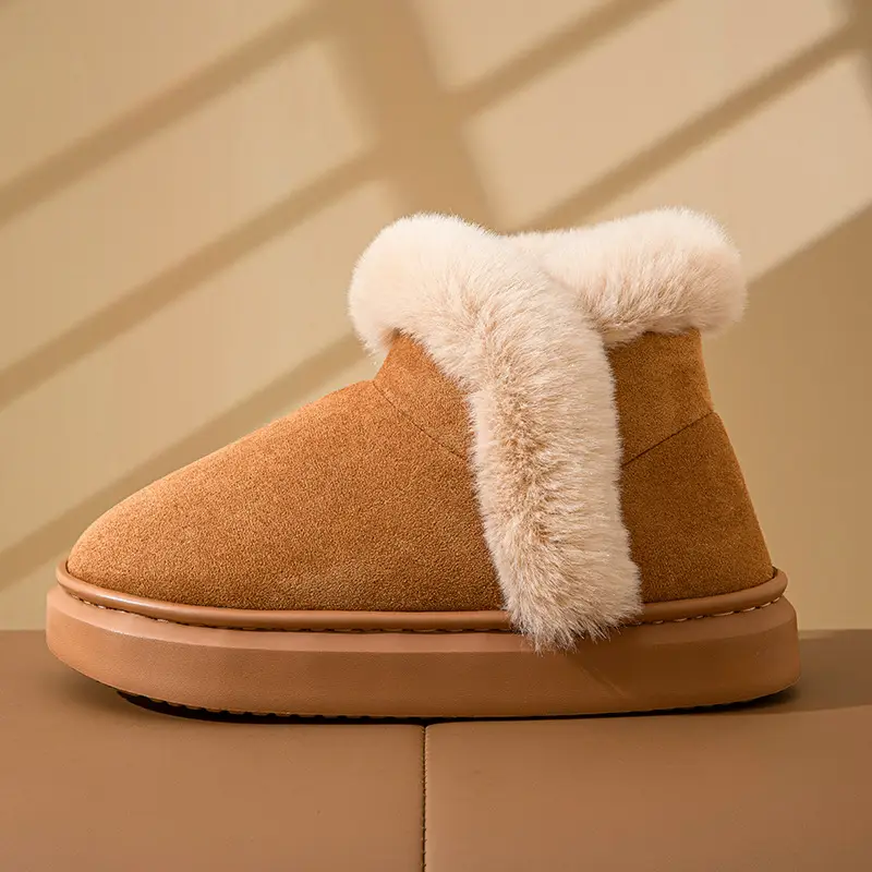 Women Korean Style Fleece Lined Slippers Pink