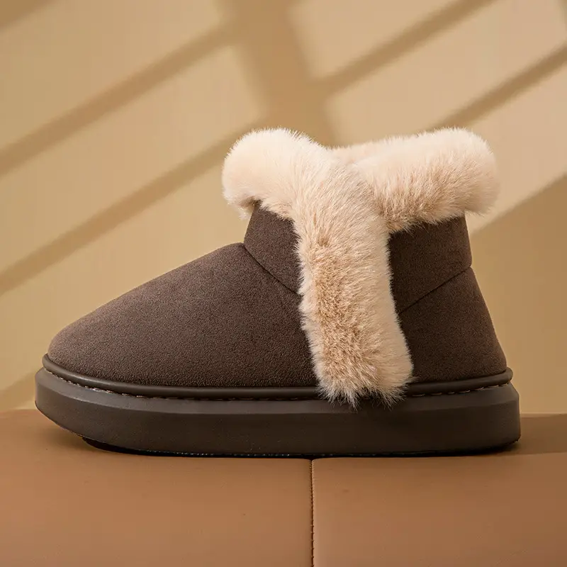 Women Korean Style Fleece Lined Slippers Pink