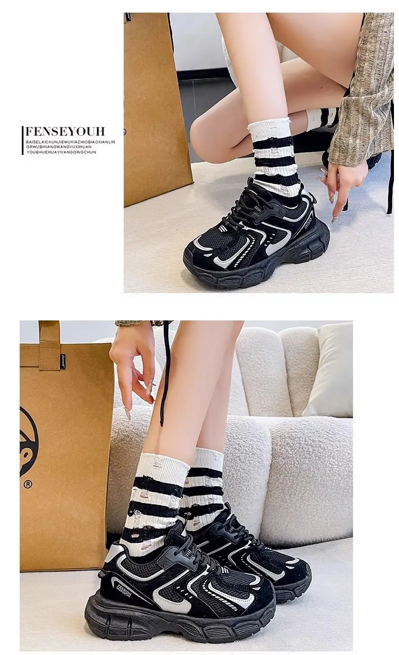 Women Grey Thick Heel Running Shoes 2025 โ feature 11