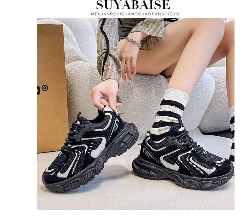 Women Grey Thick Heel Running Shoes 2025 โ feature 12