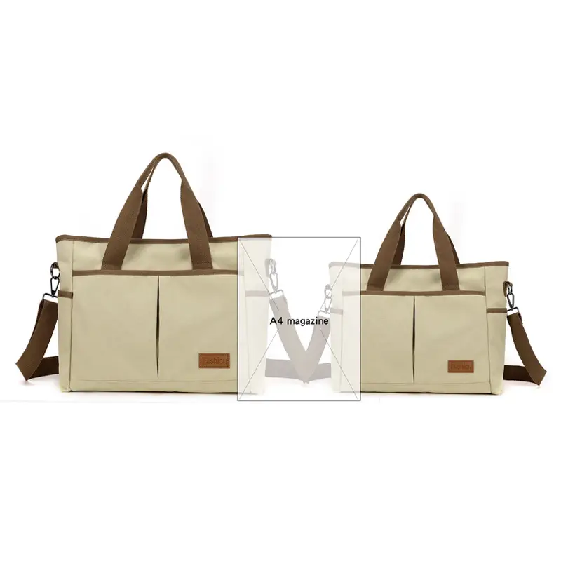 Large Capacity Tan Tote Bag for Men Women - Image 9
