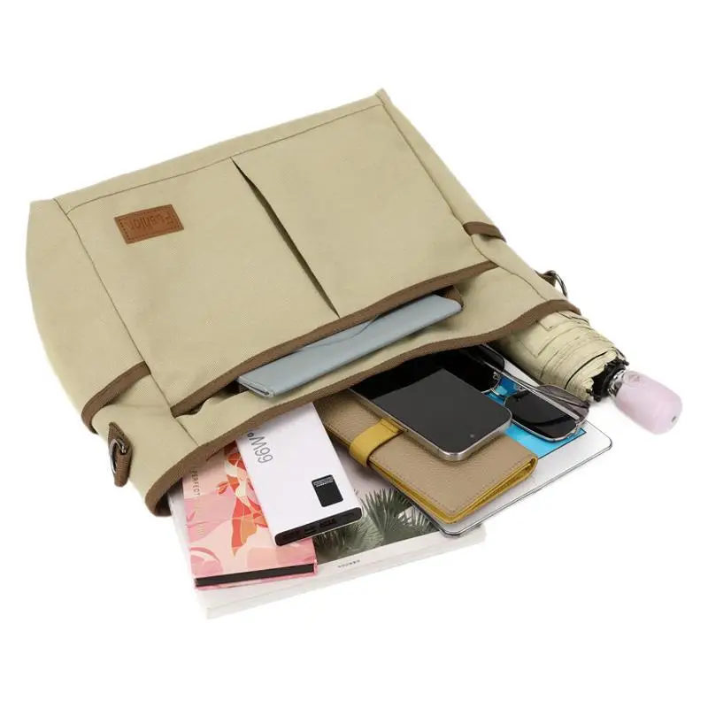 Large Capacity Tan Tote Bag for Men Women - Image 10