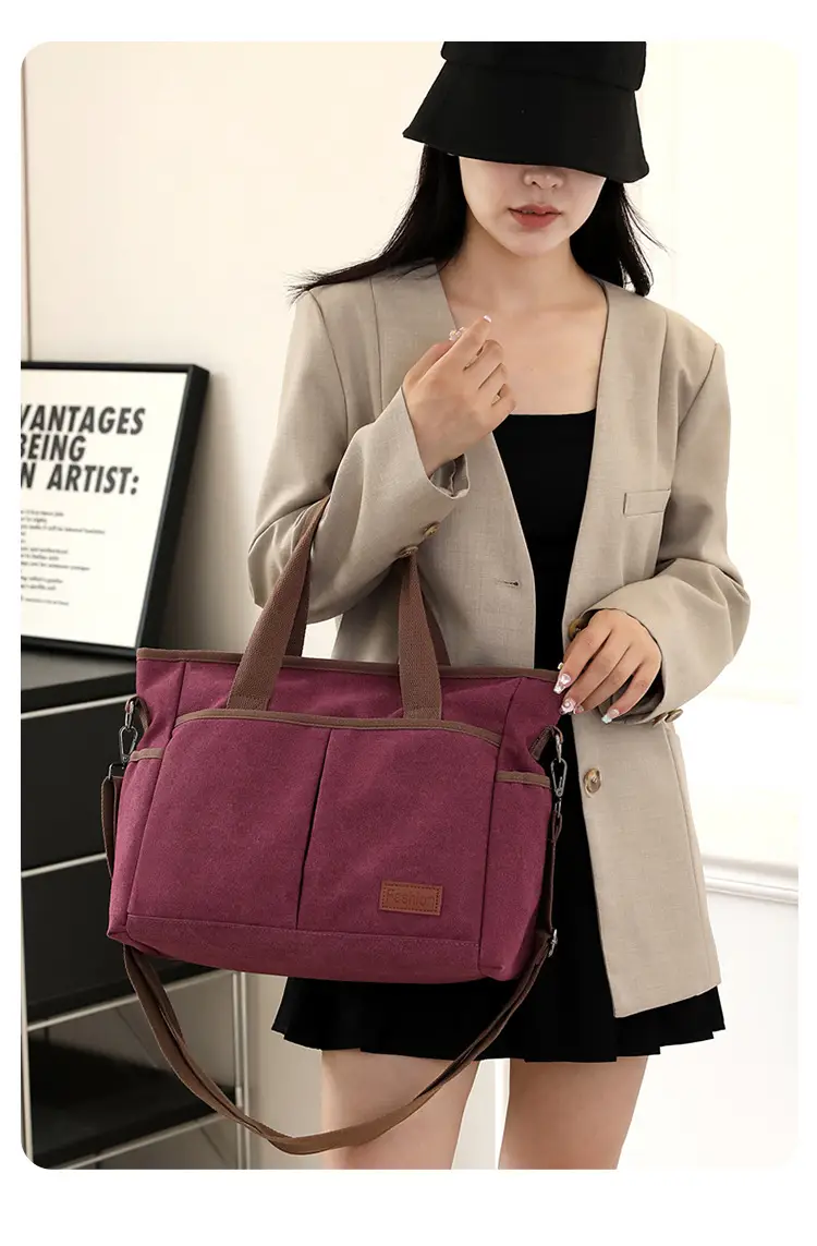 Large Capacity Tan Tote Bag for Men Women — feature 16