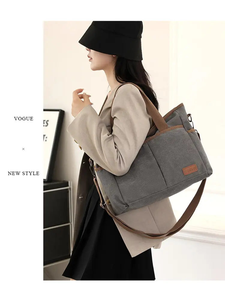 Large Capacity Tan Tote Bag for Men Women — feature 19