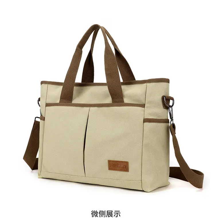 Large Capacity Tan Tote Bag for Men Women — feature 25
