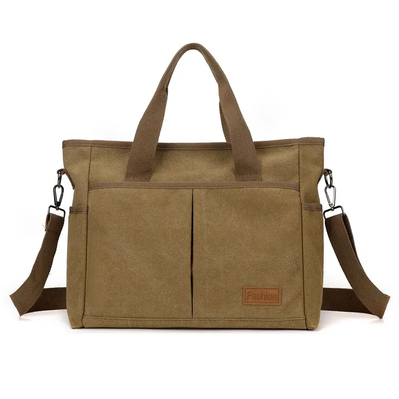 Large Capacity Tan Tote Bag for Men Women - Image 3