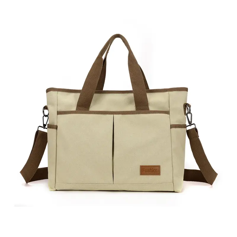 Large Capacity Tan Tote Bag for Men Women - Image 5