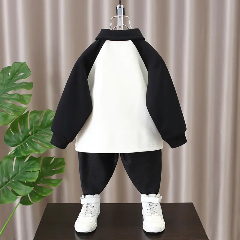 Boys Raglan Sleeve T-Shirt White Black 2024 - Image 2