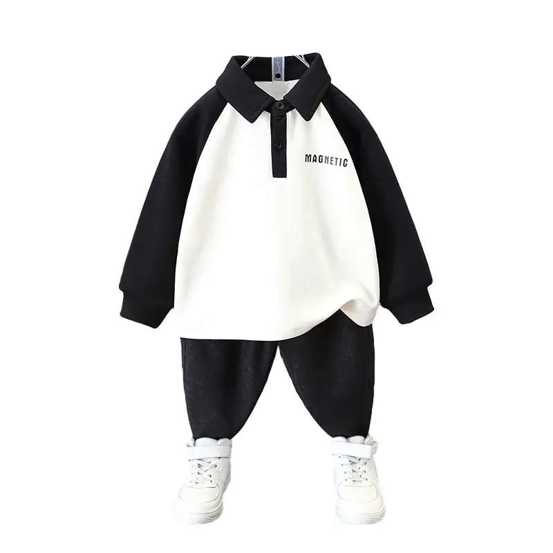 Boys Raglan Sleeve T-Shirt White Black 2024 - Image 5