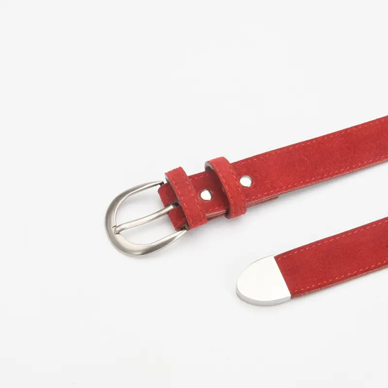 Women's Red Korean Belt with Needle Buckle - Image 14